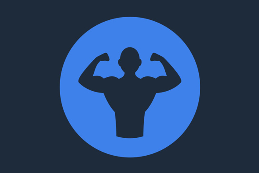 Bodybuilder Fitness Logo Icon