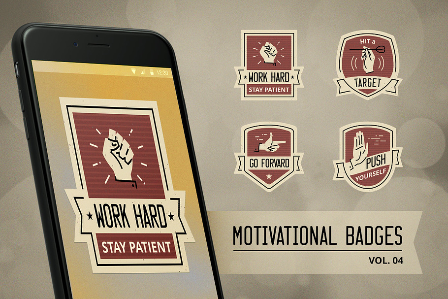 Motivational badge design vol. 04 in Illustrations - product preview 8