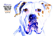 Watercolor American Bulldog
