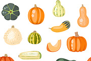 Seamless pattern with pumpkins