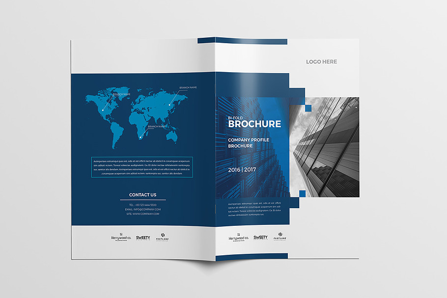 Corporate Bi-Fold Brochure 03 in Brochure Templates - product preview 8