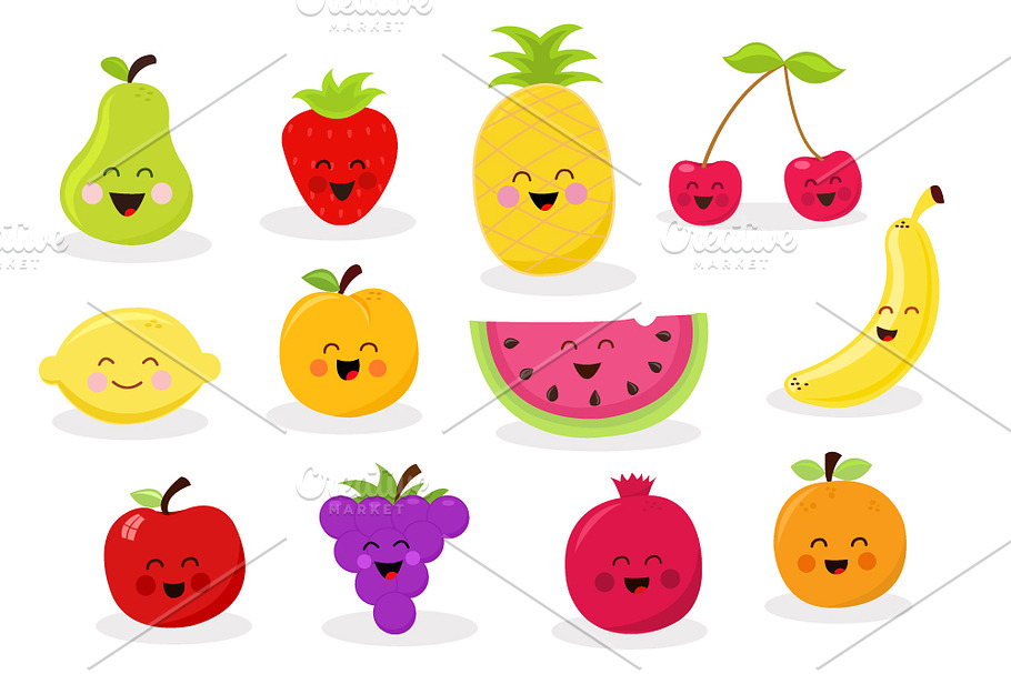 Collection Of Fruit Characters in Illustrations - product preview 8