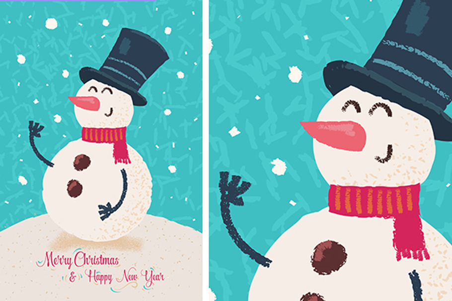 Vector Happy snowman in Illustrations - product preview 8