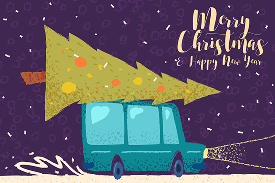 Vector Christmas card in Illustrations - product preview 8
