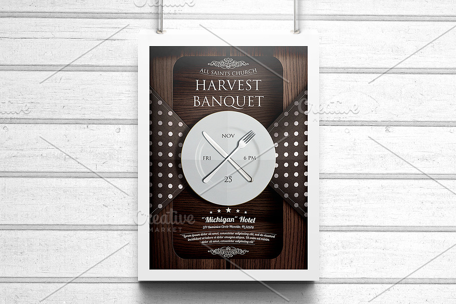 Harvest Banquet Church Flyer in Flyer Templates - product preview 8