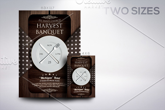 Harvest Banquet Church Flyer in Flyer Templates - product preview 2