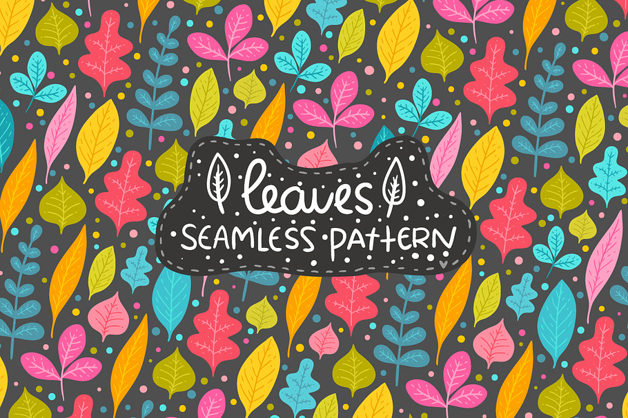 Vector Leaves seamless pattern in Illustrations - product preview 8