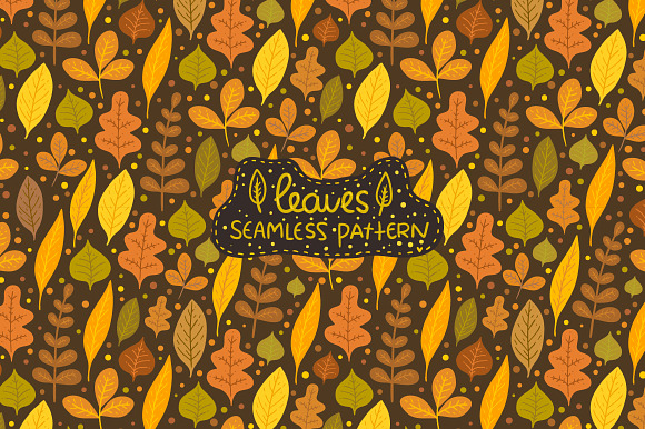 Vector Leaves seamless pattern in Illustrations - product preview 1