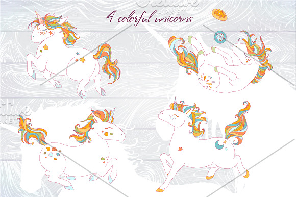 Unicorns - set 1. in Illustrations - product preview 1