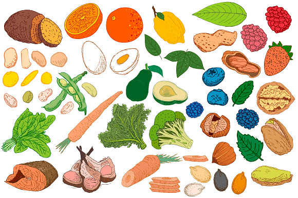 Healthy and Fresh. Food collection in Illustrations - product preview 1