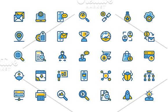 150+ Cute SEO and Marketing Icons in Graphics - product preview 1