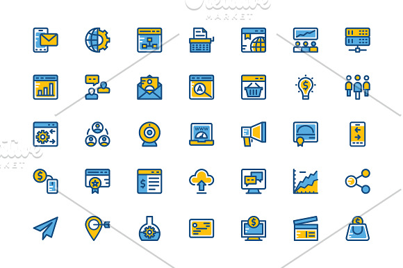 150+ Cute SEO and Marketing Icons in Graphics - product preview 3
