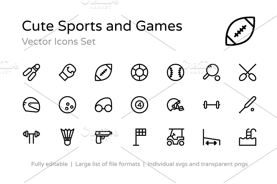 125+ Cute Sports and Games Icons