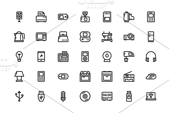 200+ Cute Electronic Icons in Graphics - product preview 2