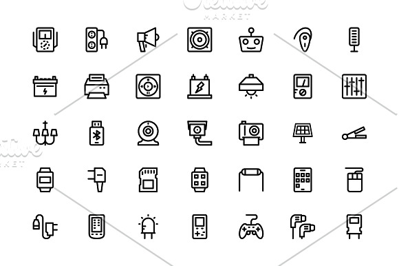 200+ Cute Electronic Icons in Graphics - product preview 3
