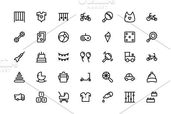 100+ Cute Baby and Kids Vector Icons in Graphics - product preview 1