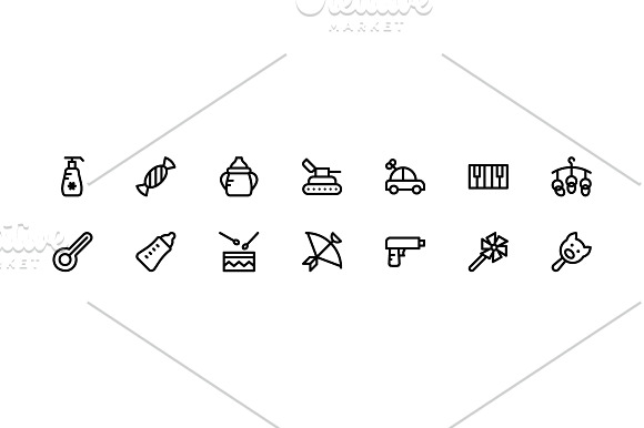 100+ Cute Baby and Kids Vector Icons in Graphics - product preview 3