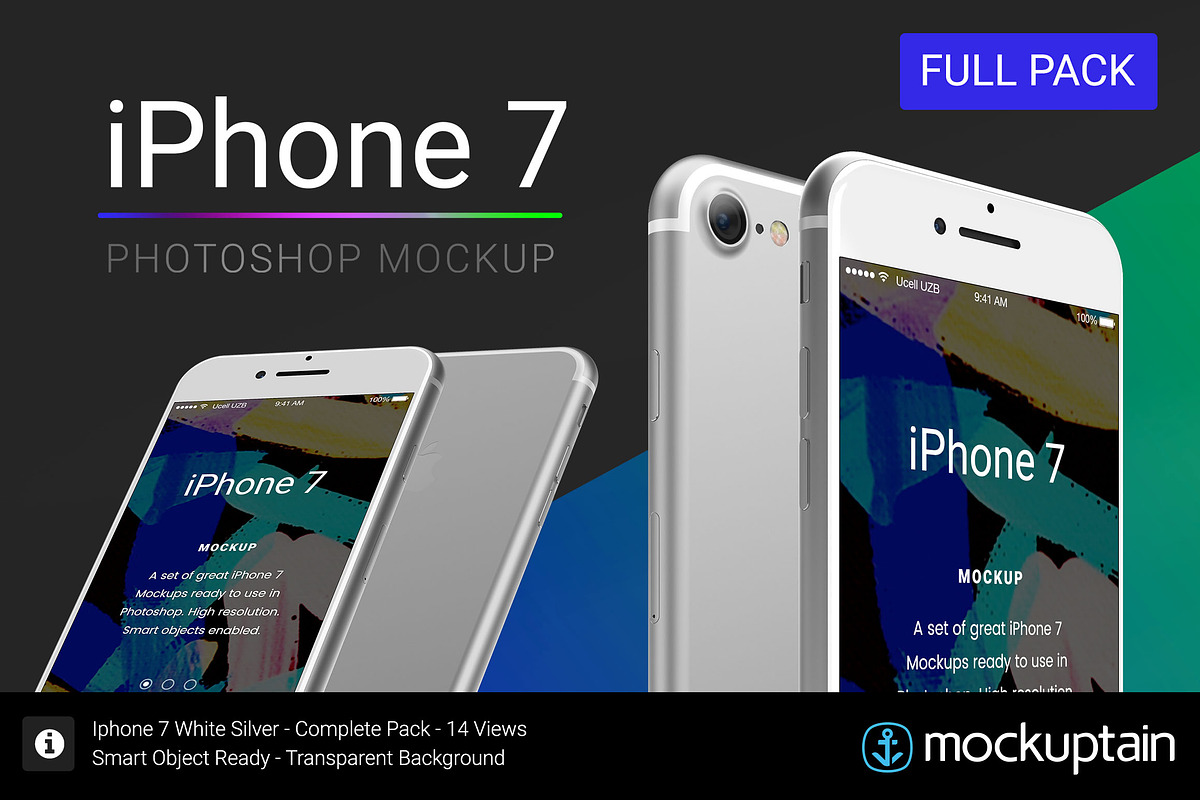 Iphone 7 Mockup White Full Pack in Mobile & Web Mockups - product preview 8