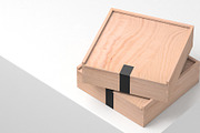 Two Wooden Boxes Mockup