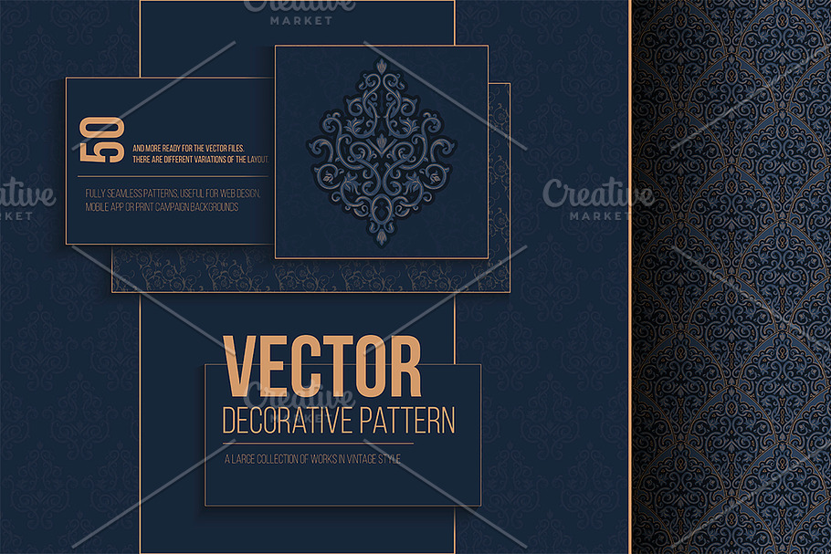 Vector ornament in vintage style. in Textures - product preview 8
