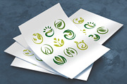 9 Green Plant Leaf Icon Symbol Set