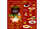 Christmas festive menu template