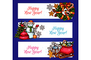 New Year holiday banners