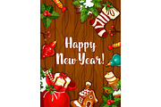 New Year holiday greeting card