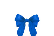 blue bow, vector illustration