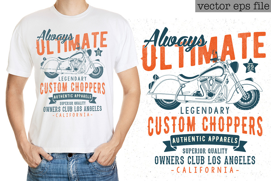 vintage motor tee graphic in Illustrations - product preview 8