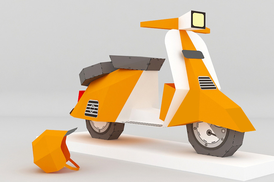 DIY Scooter Model - 3d papercraft in Templates - product preview 8