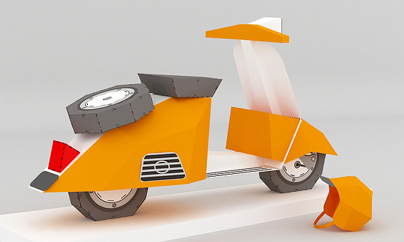 DIY Scooter Model - 3d papercraft in Templates - product preview 1