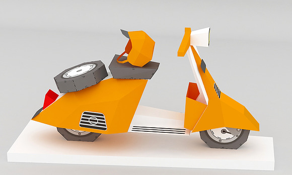 DIY Scooter Model - 3d papercraft in Templates - product preview 2