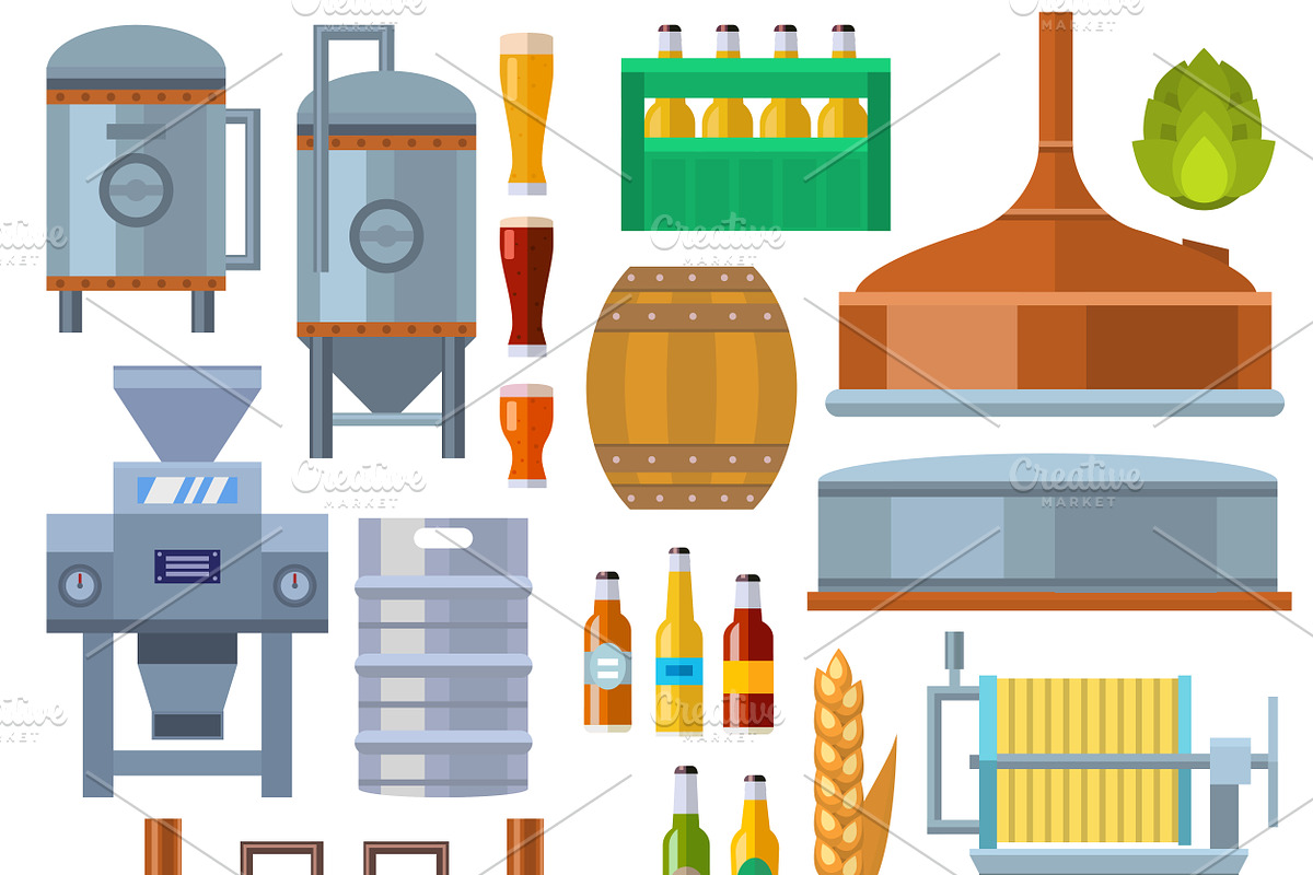 Brewing equipment vector in Illustrations - product preview 8