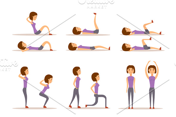 Fitness workout woman vector