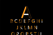 Neon orange font vector