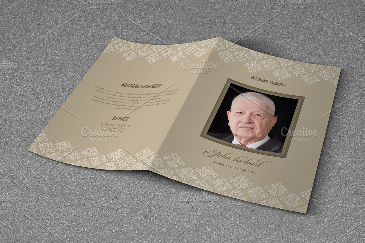 Funeral Program Template-T632 in Brochure Templates - product preview 8