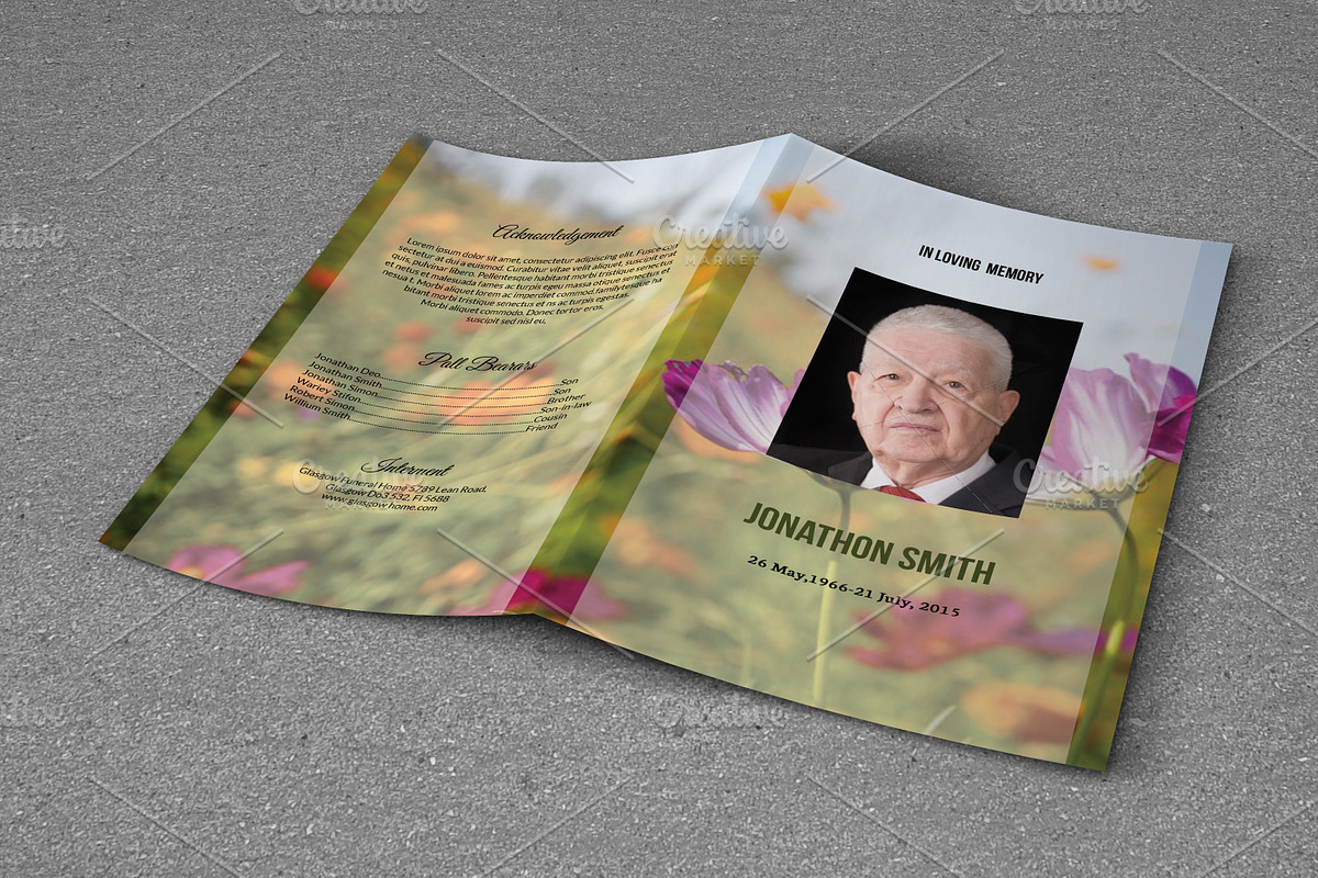 Funeral Program Template-T633 in Brochure Templates - product preview 8