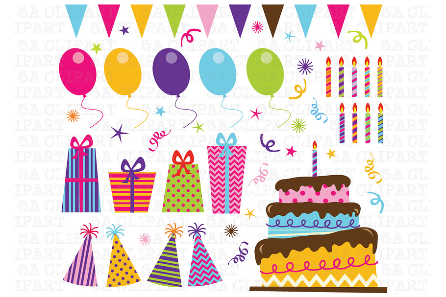 Birthday Party Clip Art in Illustrations - product preview 8