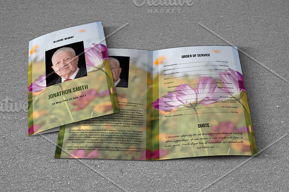Funeral Program Template-T633 in Brochure Templates - product preview 2