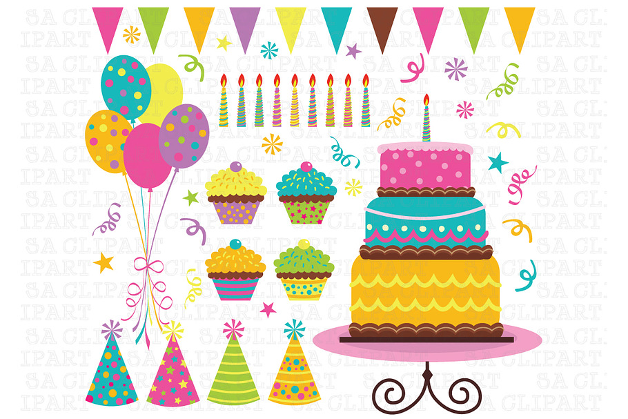 Birthday Party Clip Art in Illustrations - product preview 8