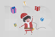 3d illustration. Santa Claus VR