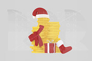3d illustration. Christmas Money.
