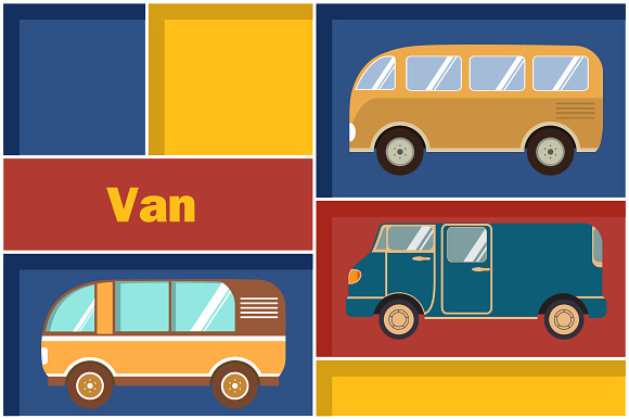 Set of flat cars in Illustrations - product preview 6