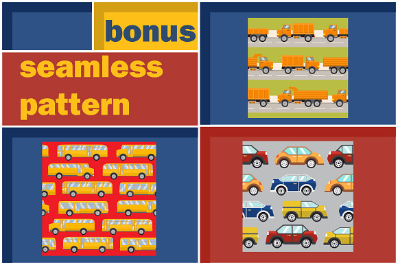 Set of flat cars in Illustrations - product preview 7