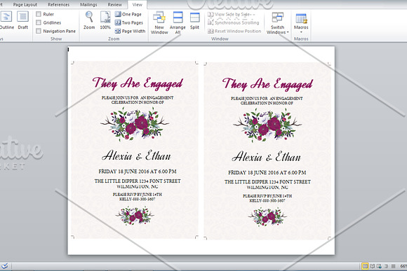 Engagement Party Invitation Template in Wedding Templates - product preview 2