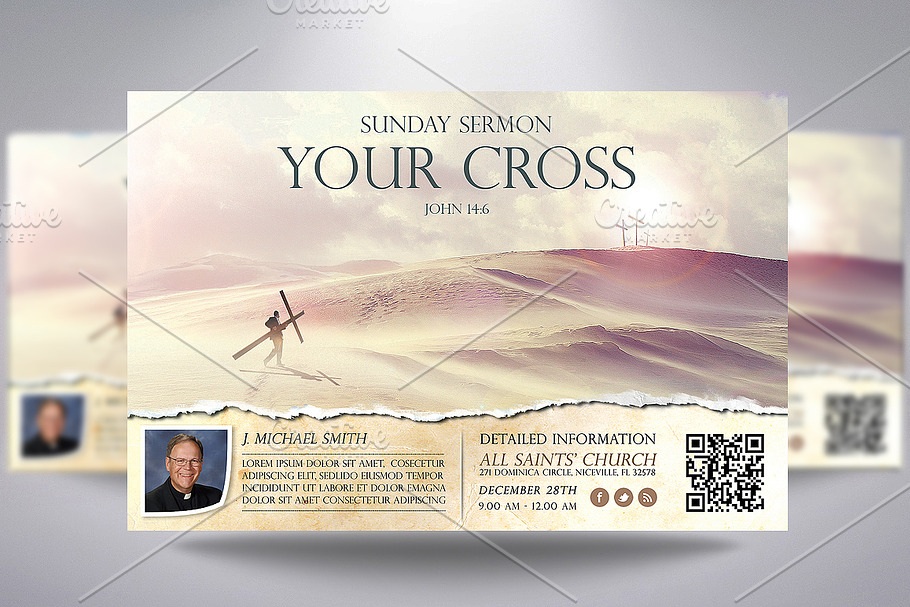 Your Cross Church Flyer in Flyer Templates - product preview 8