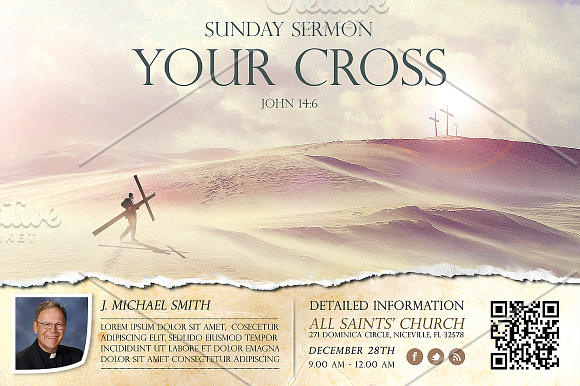 Your Cross Church Flyer in Flyer Templates - product preview 1
