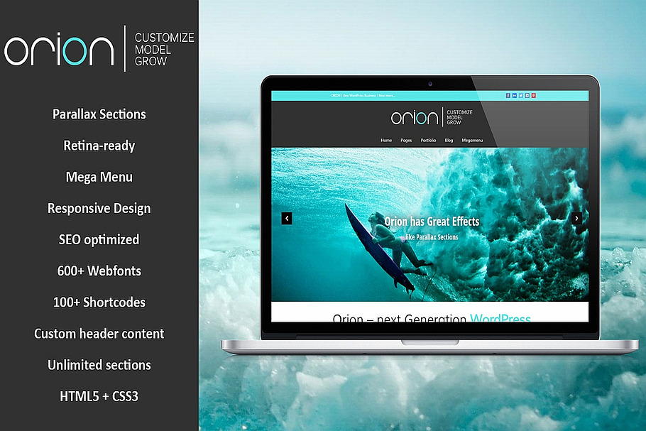 Orion - Responsive WordPress Theme in WordPress Business Themes - product preview 8