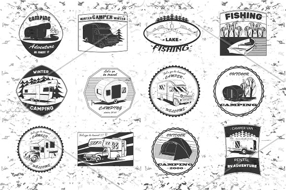 Camper Badges,logos (vector) in Logo Templates - product preview 1